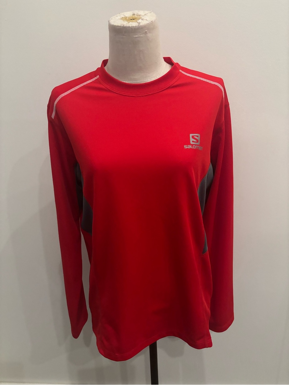 Salomon Red Long-Sleeve Athletic Shirt